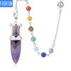 Stone Hourglass Pendant Natural Crystal Spirit Pendulum Original Stone Chakra Necklace Women's Yoga Jewelry
