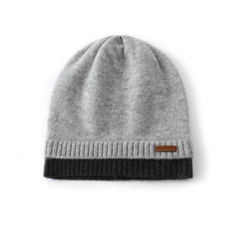 Autumn and winter new wool hat women's thickened cold-proof and warm cashmere knitted fashion ear protection hat versatile stacking hat beige
