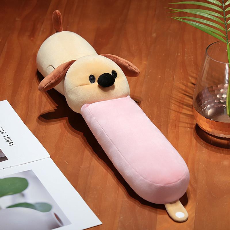 Cartoon Cute Long Tongue Puppy Design Portable Neck Pillow For Travel And Rest