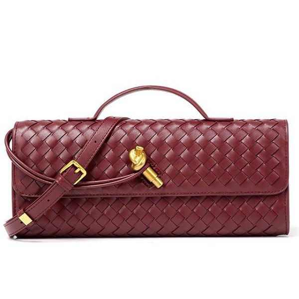 Трендовая плетеная вручную кожаная сумка-аккордеон квадратной формы - однотонная женская сумка-багет