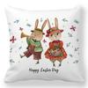 Пасхальная декоративная наволочка с мультяшным яйцом, кроликом, цветочным принтом, наволочка для спальни, домашнего декора 45x45 см