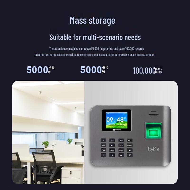 Realand Fingerprint WiFi Cloud Attendance System CN plug (adapter included)