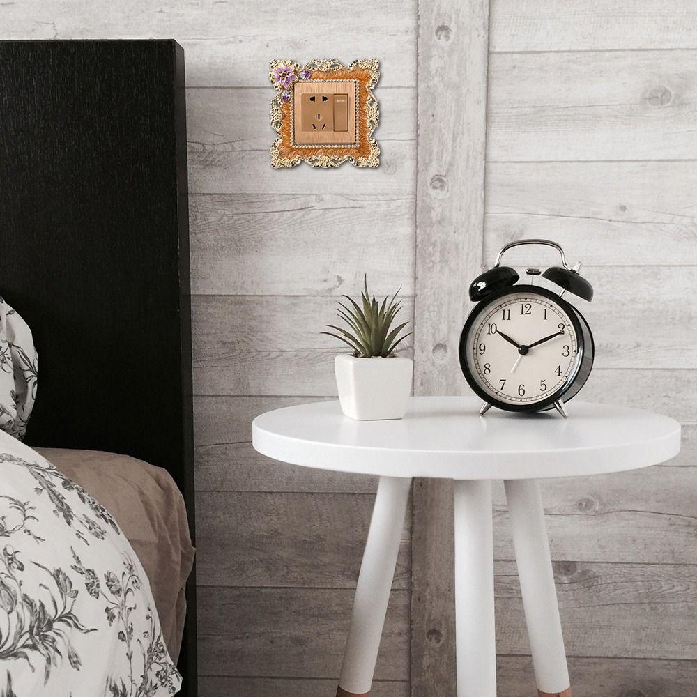 Стильная пластиковая розетка, объемная рамка, одинарный переключатель света, крышка, наклейка на стену с золотым краем, вилка, декор