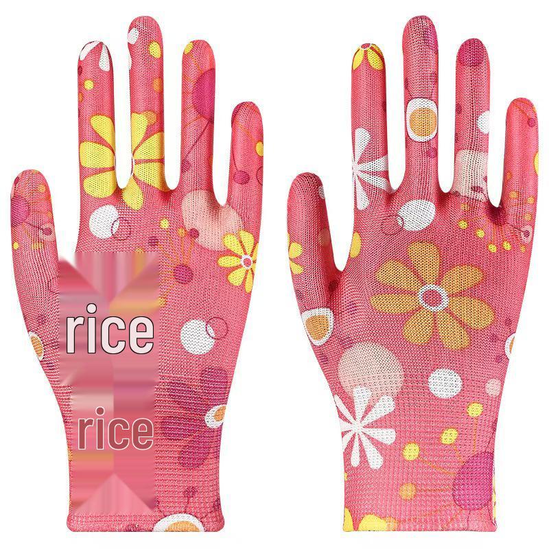 Lightweight Breathable Nylon Gardening Gloves - Wear-Resistant, Multi-Color Patterns