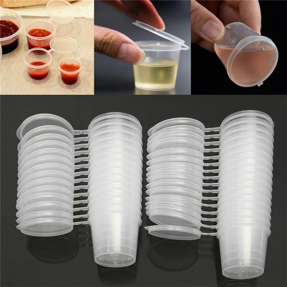 50pcs Sauce Cup Containers Disposable Sauce Cup One-piece Sauce Dispensing Box