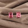 Pink Tourmaline Gemstone 925 Sterling Silver Handcrafted Jewelry Pushback Earrings 0.4" For Women EE-179-10