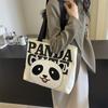Сумка-тоут с принтом панды, женская, большая вместительная сумка для поездок на работу, сумка через плечо с буквенным принтом, школьная сумка для занятий