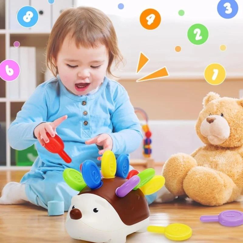 Игрушки-ёжики для сенсорного развития детей 1-4 лет# Игрушки Монтессори для развития мелкой моторики# Дошкольное образование&*& Сенсорные дорожные игрушки для маленьких детей##
