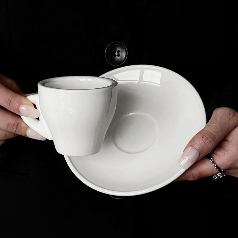 75 мл белая керамическая чашка для эспрессо с ложкой-лопаткой кофейная чашка в американском итальянском европейском стиле кружка для сгущенного молока посуда для напитков