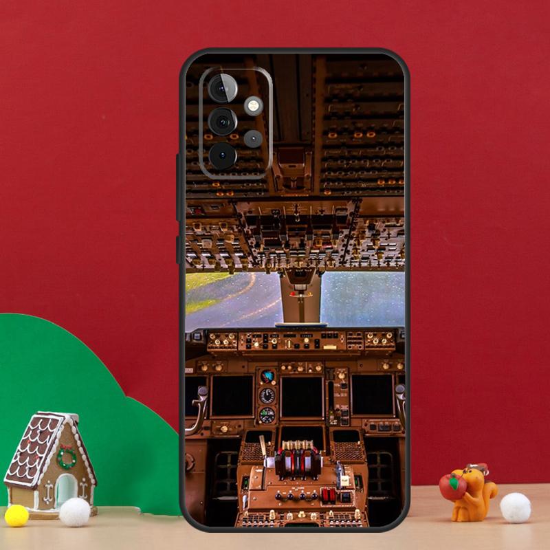 Aviation Aeroplane Pilot Cockpit Case For Samsung Galaxy A17 A06 A16 A56 A36 A54 A34 A14 A52 A32 A13 A23 A33 A53 A15 A35 A55