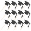 24Pcs Graduation Season Cupcake Decorating Grad Cap Cake Topper Creative Expression Photo Friendly Toppers for Graduation Table