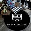 LA Kings pattern round rug,Carpet Rug for Living Room Bedroom Playroom ,Non-slip Floor Mat,Holiday Gifts and Birthday Gifts.