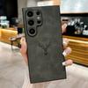 Для Samsung S25 S21 S22 S23 FE S24 Ultra Plus Мягкая кожаная задняя крышка с изображением головы оленя Для Galaxy A56 A36 A26 A16 A55 A54 A53 A34 Чехол