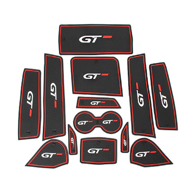 Силиконовые коврики в дверные проемы и подстаканники, нескользящие коврики для Peugeot 3008 5008 GT 2016 2017 2018      Автоаксессуары