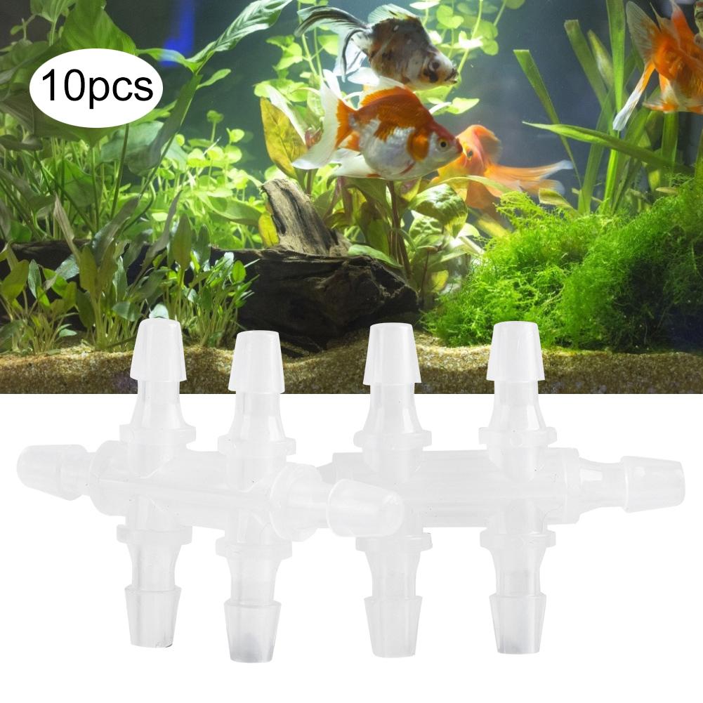 10PCS 6 Way Aquarium Water Pipe Adapter Fish Tank Joint Tube Hose Fittings Connector4.8MM