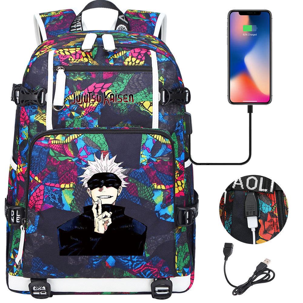Рюкзак с USB-наушниками с принтом Jujutsu Kaisen