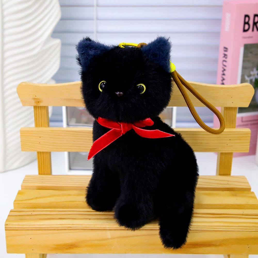 Fluffy Small Cat Plush Keychain Lifelike Simulated Cat Plush Doll Cat Plush Bag Pendant Friend