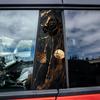 2 шт., автомобильные наклейки на среднюю стойку (B-pillar) Черные, розовые, с листьями Защитная пленка, подходят для всех моделей автомобилей
