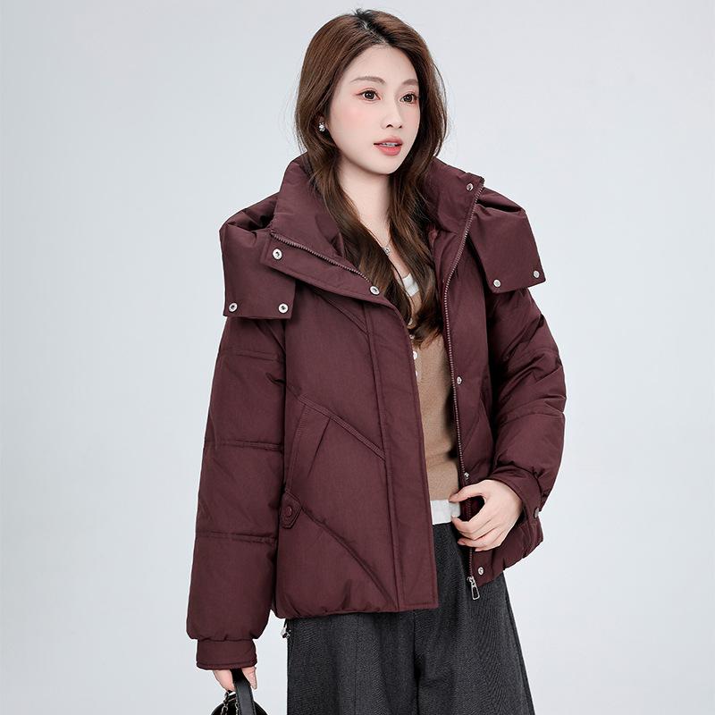 New cotton-padded clothes for women's winter thickened cotton-padded jackets, short bread clothes, winter clothes, large-size hooded cotton-padded