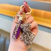 1Pc Bag Pendant Personalized And Creative Boutique 5Cm Cute Bear Keychain Inlaid With Artificial Diamond Car Keyring