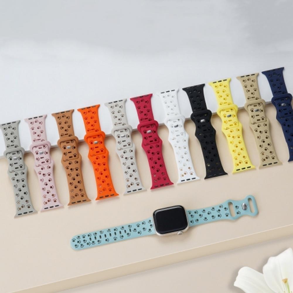 Silicone Strap for Apple Watch Bands 44mm 40mm 49mm 41mm 45mm 38mm Hollow-Out Correa Bracelet iWatch Series SE 8 7 6 5 9 Ultra 2