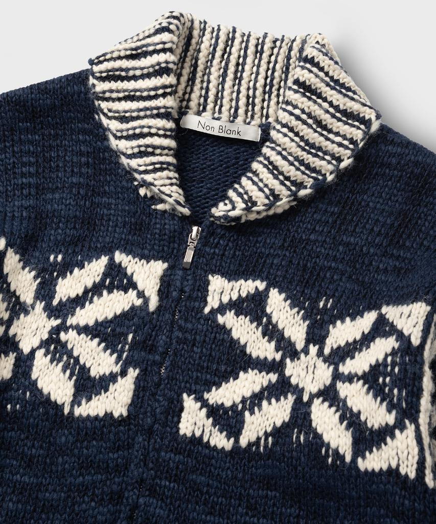 NONBLANK Cowichan Zip-Up Cardigan_Navy