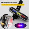 Cycling COB Rear Light USB Rechargeable Bicycle Tail Lamp Waterproof MTB Bike Warning Taillights for Running Riding Cycling