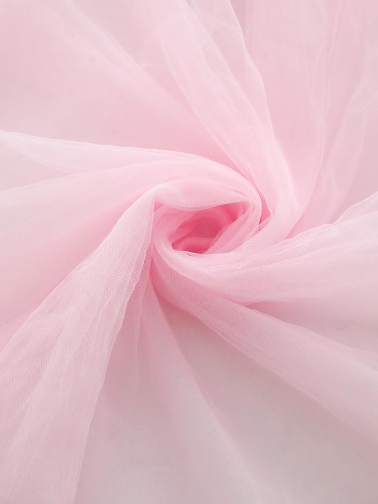 Розовый тюлевый дорожка на стол - Прозрачная шифоновая скатерть для Дня святого Валентина, Свадебной годовщины, Романтического ужина, Вечеринки, Домашнего декора