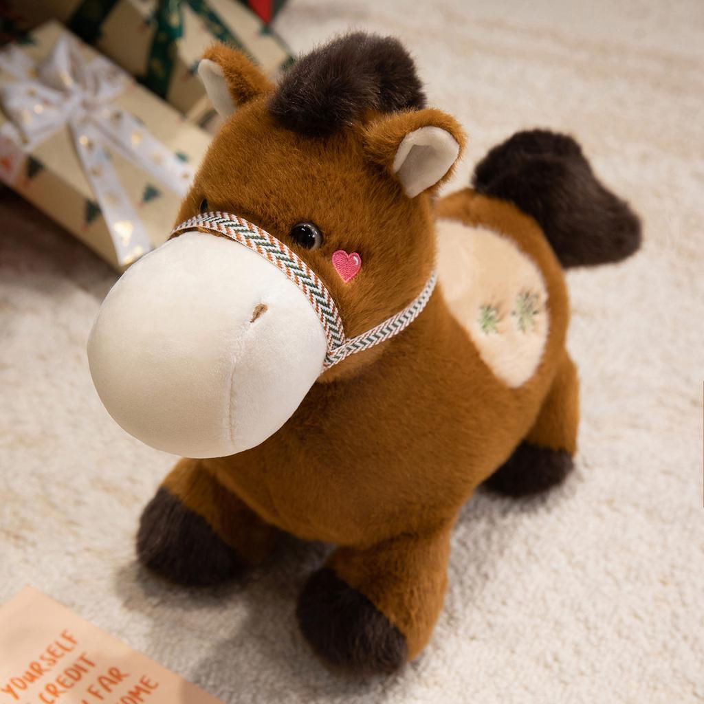 Cute Cute Pony Doll Plush Toy Brown Pony Doll Boy Soothing Rag Doll Birthday Gift