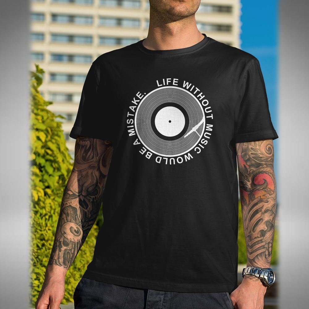 Виниловая футболка Record House Techno Life Без музыки Было бы Ошибкой S–5XL