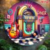 Винтажная металлическая жестяная вывеска Jukebox Ретро-дайнер Декор стен Алюминиевое искусство
