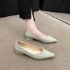 New Style Fashion Ladies Flat Shoes Black Solid Color Suede Pointed Toe Office Casual Comfortable Ladies Flat Shoe Zapatos Mujer