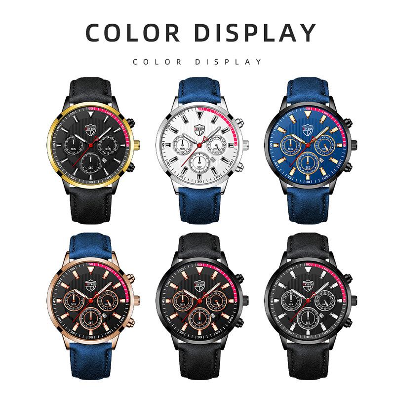New Men's Watch Men's Calendar Watch Business Belt Watch Student Watch Quartz Watch Sports Men's Watch