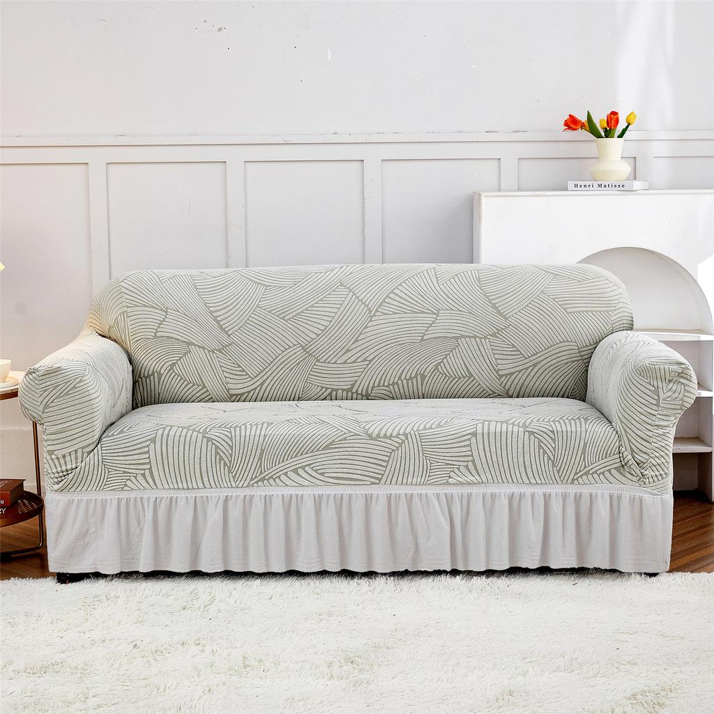 1 шт. Чехол для дивана с волнистым узором, нескользящий чехол для дивана с юбкой, пылезащитный чехол для дивана с защитой от царапин для спальни, офиса, гостиной, домашнего декора