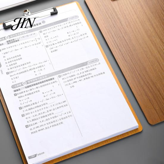 Metal Spring Clip Board Wooden Clipboard with Clip, A4 Letter Size Drawing Sturdy Board, Wood Grain Thicken Hardboard for Office, School Durable