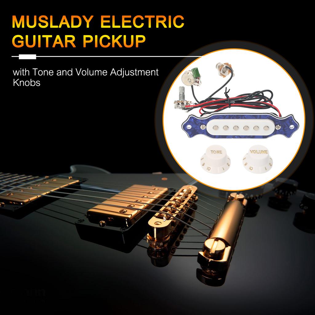 Звукосниматель для электрогитары, готовый к установке, набор звукоснимателей для гитары с разъемом 6,35 мм, ручками регулировки громкости и тона