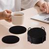 6Pcs Round Silicone Felt Coasters with Holder Heat Resistant Absorbent Drink Placemats