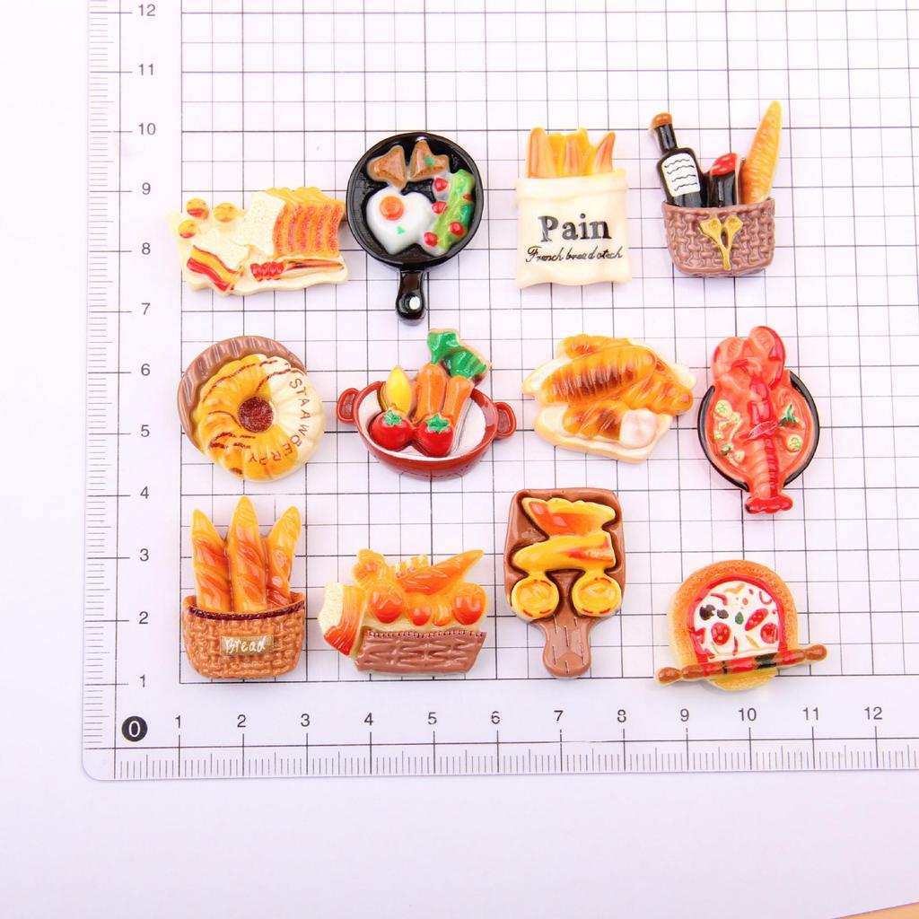 Милые мультяшные магниты на холодильник в виде хлеба - Мини-наклейки для заметок в виде европейского хлеба.