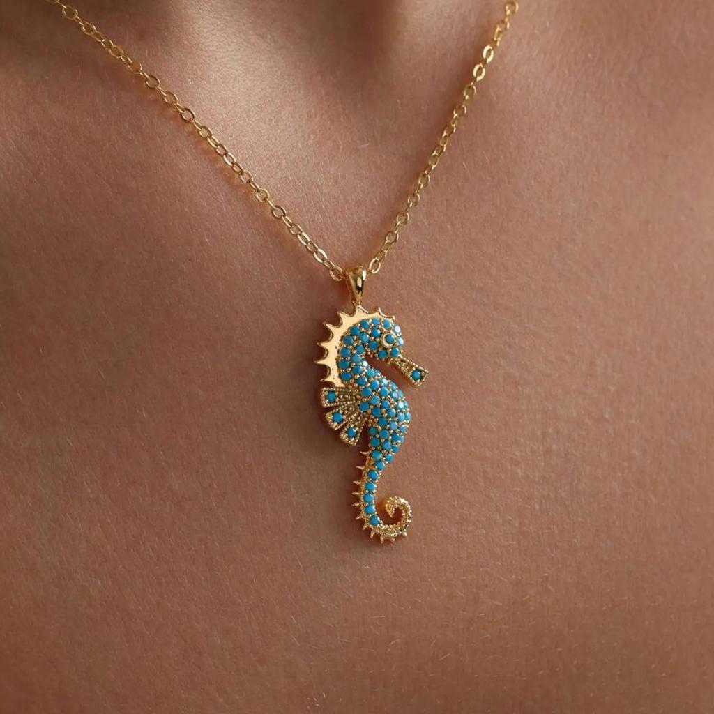Fashion Necklace Pendant Creative Style Style Modern Stainless Steel Trend Diamond Plated Blue Literature And Art