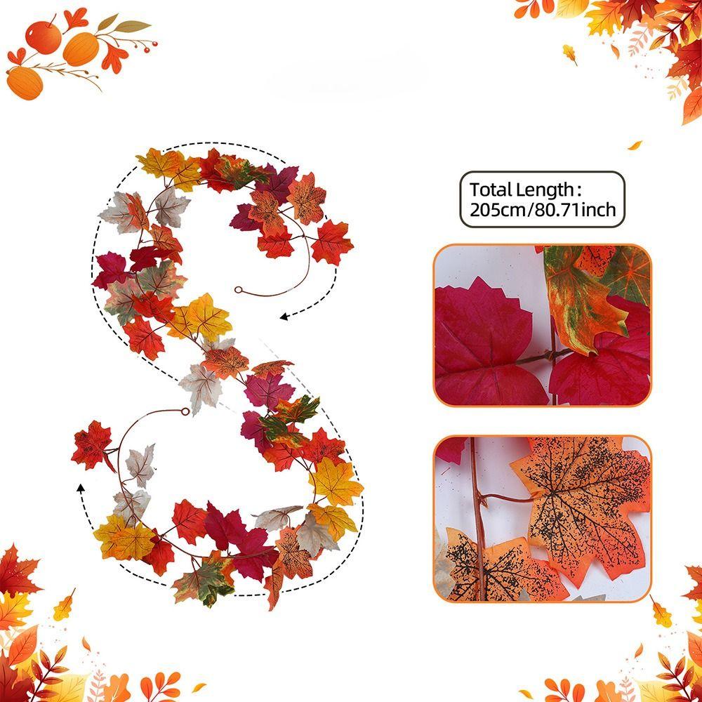 Multi-size Faux Autumn Vine Multicolor Simulation Maple Leaves Garland  Autumn Season