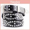 Leather Wide Belt With Metal Pin Closure Rhinestone Decor For Elegant Womens