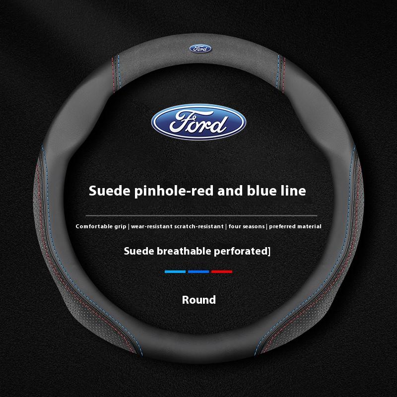 Car Leather Steering Wheel Cover Ford ST Mondeo Fiesta Focus EXPLORER EDGE Kuga Ranger F150 Fusion Mustang Ecosport ESCAPE Puma cv20