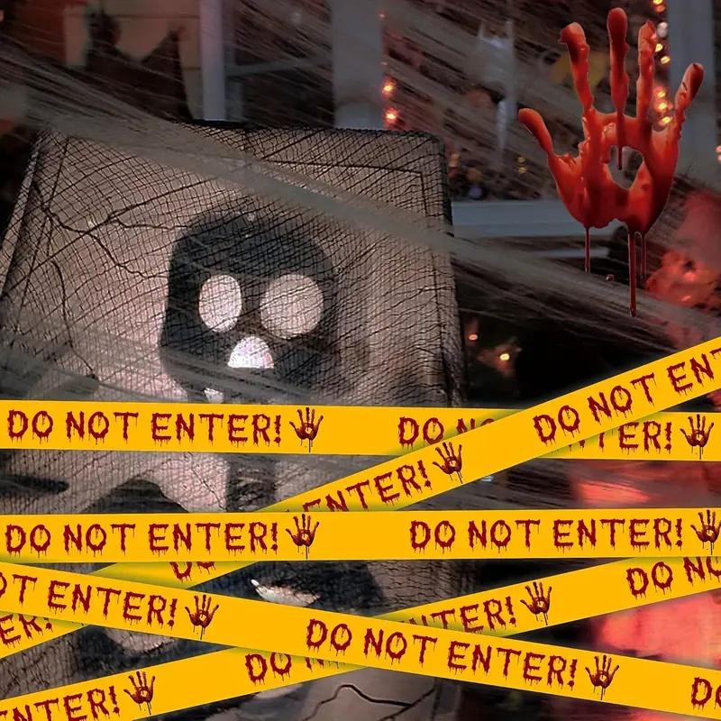 Halloween Decorations Caution Tape,Do Not Enter Scary Caution Tape Roll Outdoor Spooky DIY Decorative Accessory 1Pc