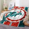Фланелевое одеяло с принтом Miami Dolphins, Высококачественное, Удобное для всех сезонов, Декор для дома, Тепло и уют, Идеально для рождественских подарков