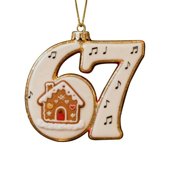 67 Christmas Ornament 2D Flat Funny Six Seven Meme Christmas Decoration Gifts for Teens Adults Humor Lovers