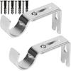 Premium Curtain Rod Brackets - 2 Pack Adjustable Wall Mounts, Curtain Rod Holders for 1 Inch Rod (Black)