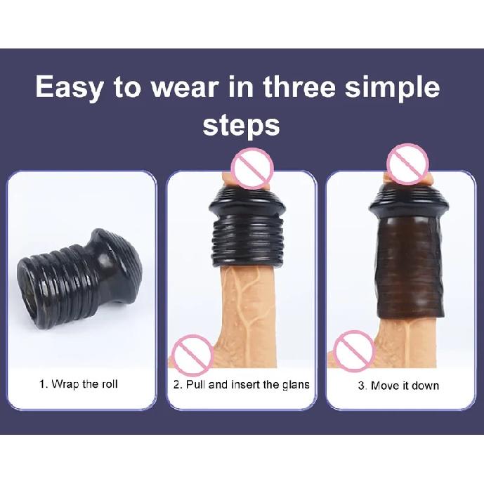 HOT! Reusable Penis Sleeve Glans Penis Enlarger Extender Delay Ejaculation Anal Butt Plug Adult Sex Toys For Men Couples Sexshop