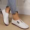 New Soft Leather Flat-bottomed Casual Single Shoes Women's Summer One-pedal Simple and Fashionable Women's Shoes