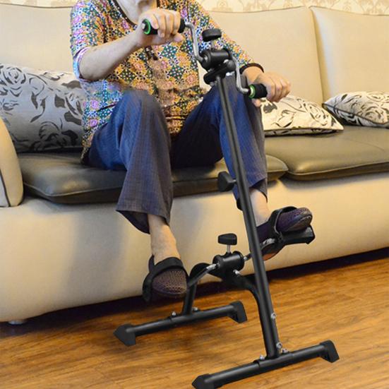 Elderly Exercise Bike Pedal Exerciser Bike Hand Arm Leg Knee Peddler Adjustable Fitness Equipment for Seniors Elderly Home Pedal Exercise Bike