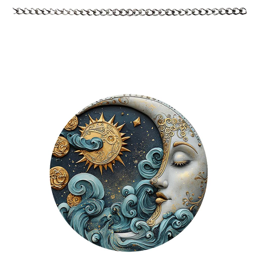 Винтажный акриловый подвесной кулон с металлической цепочкой, украшение на Праздник Луны, легко устанавливается для использования в помещении и на улице